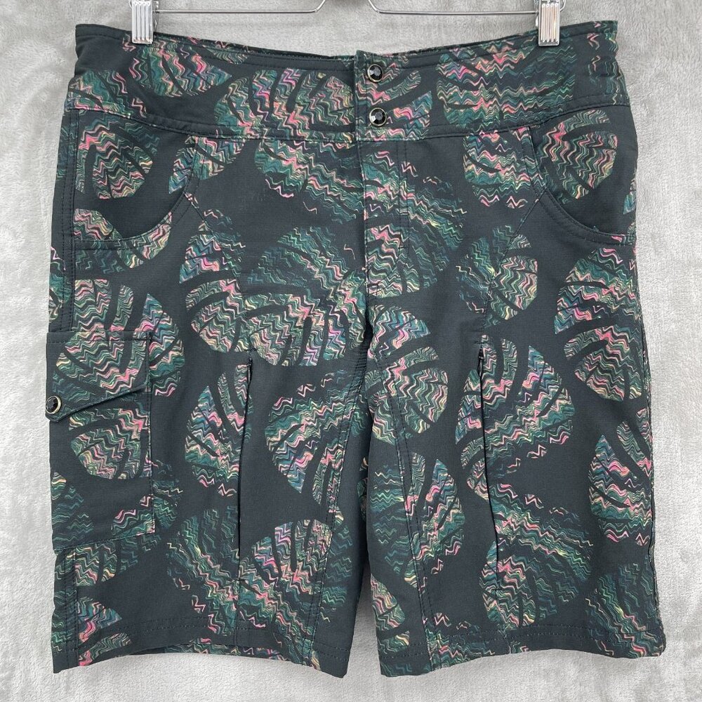 Shredly Mountain Bike Shorts Baggies Leaf Print Zip Vent 11" Cycling